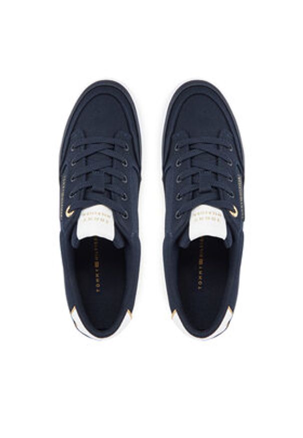 TOMMY HILFIGER - Tommy Hilfiger Sneakersy Essential Vulc Textile Sneaker FW0FW08323 Granatowy. Kolor: niebieski. Materiał: materiał