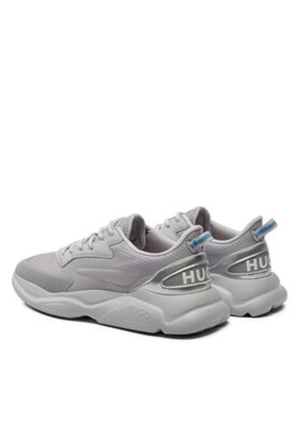 Hugo Sneakersy Leon Runn Ripstop 50517154 Srebrny. Kolor: srebrny. Materiał: skóra
