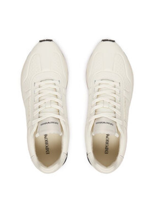 Emporio Armani Sneakersy EM003740 AF19726 M0107 Biały. Kolor: biały. Materiał: skóra