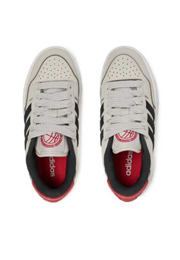 Adidas - adidas Sneakersy Rapid Court Low JR3178 Beżowy. Kolor: beżowy. Materiał: skóra