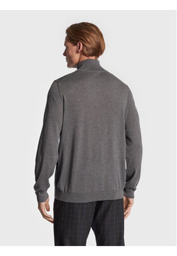 BOSS - Boss Golf Musso-P 50468262 Szary Slim Fit. Typ kołnierza: golf. Kolor: szary. Materiał: wełna