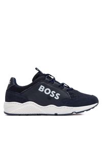 BOSS - Boss Sneakersy J50856 S Granatowy. Kolor: niebieski. Materiał: skóra