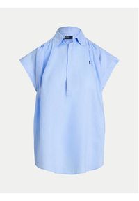 Polo Ralph Lauren Koszula 211935131005 Błękitny Relaxed Fit. Typ kołnierza: polo. Kolor: niebieski. Materiał: len #3