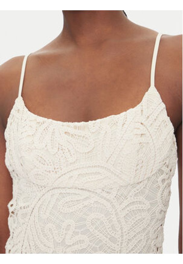 BARDOT - Bardot Sukienka koktajlowa 57998DB6 Écru Slim Fit. Kolor: kremowy. Materiał: bawełna. Styl: wizytowy