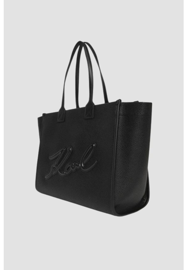 Karl Lagerfeld - KARL LAGERFELD Czarna shopperka Skuare Tote. Kolor: czarny. Styl: casual, elegancki
