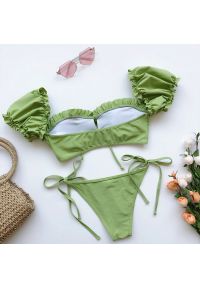 Intica - Bikini z rękawkiem na lato z trwałego materiału Saskia. Kolor: czarny. Materiał: materiał #7