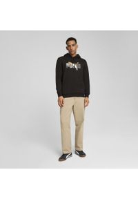 Puma - Męska bluza z kapturem ESS+ LOGO LAB PUMA Black. Typ kołnierza: kaptur. Kolor: czarny, biały, wielokolorowy, żółty. Sport: bieganie