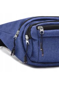 Męska Saszetka na Biodro (Nerka) - Pako Jeans - Niebieska. Kolor: niebieski. Materiał: poliester #2