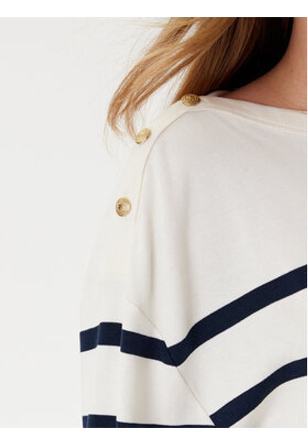 TOMMY HILFIGER - Tommy Hilfiger Bluzka Gold Button WW0WW45760 Écru Relaxed Fit. Materiał: bawełna