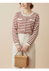 Sinsay - Akrylowy kardigan z kieszeniami piersiowymi - czerwony. Kolor: czerwony. Materiał: akryl #1