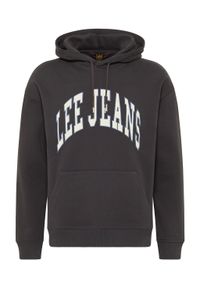 Lee - LEE VARSITY HOODIE MĘSKA BLUZA Z KAPTUREM LOGO WASHED BLACK LL80RFON. Typ kołnierza: kaptur #5