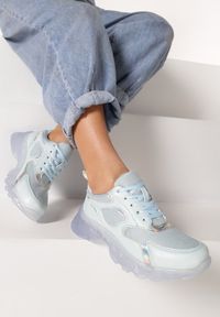 Born2be - Niebieskie Sneakersy Prisolphi. Kolor: niebieski. Materiał: materiał. Szerokość cholewki: normalna #5