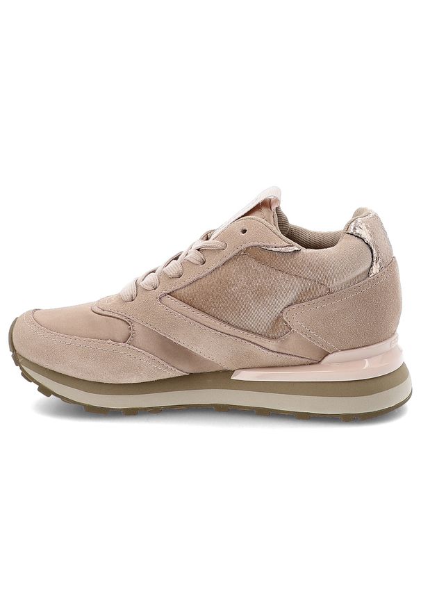 Hot Potatoes by Gioseppo - Beżowe Sneakersy Gioseppo Modne Obuwie Damskie Na Koturnie. Okazja: na spacer, na co dzień. Kolor: beżowy. Materiał: materiał, zamsz. Obcas: na koturnie. Styl: elegancki, casual, klasyczny, sportowy