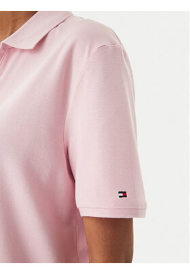 TOMMY HILFIGER - Tommy Hilfiger Polo WW0WW48720 Różowy jasny Relaxed Fit. Typ kołnierza: polo. Kolor: różowy. Materiał: lyocell