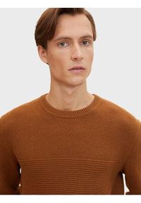 Tom Tailor Sweter 1032302 Brązowy Regular Fit. Kolor: brązowy. Materiał: bawełna #5