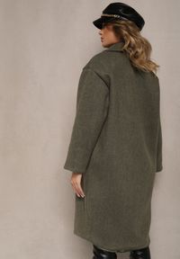 Renee - Zielony Dwurzędowy Płaszcz Oversize z Wełną Spolete. Kolor: zielony. Materiał: wełna. Styl: elegancki #5
