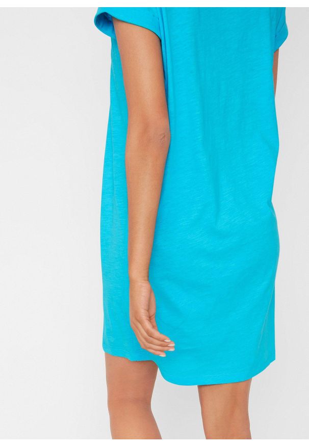 bonprix - Sukienka z dżerseju, z czystej bawełny organicznej. Kolor: niebieski. Materiał: jersey, bawełna
