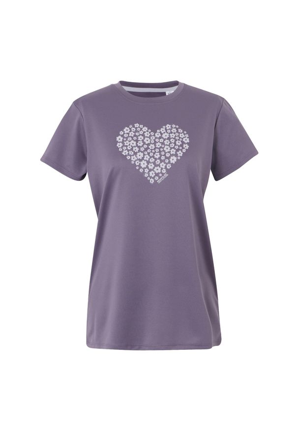 Regatta - Koszulka turystyczna damska Fingal IX. Kolor: fioletowy. Materiał: tkanina, poliester. Sport: fitness, turystyka piesza