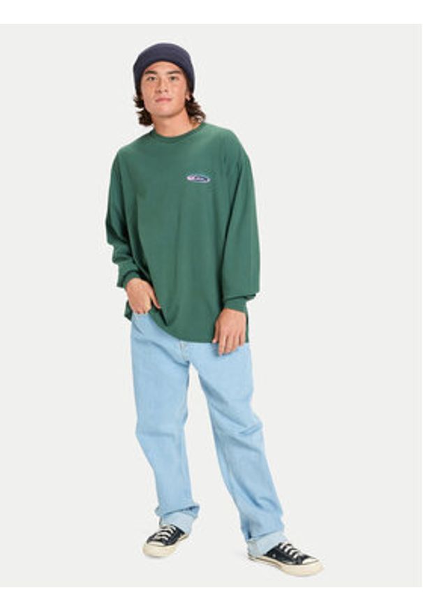 Quiksilver Longsleeve Hw Hollow Coves EQYZT08202 Zielony Comfort Fit. Kolor: zielony. Materiał: bawełna. Długość rękawa: długi rękaw