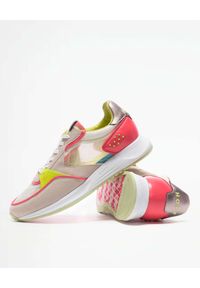 HOFF - Beżowe sneakersy Ginza z kolorowymi detalami. Kolor: czerwony. Materiał: guma, materiał. Wzór: kolorowy