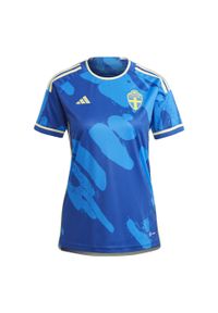 Adidas - Sweden Women's Team 23 Away Jersey. Kolor: niebieski. Materiał: jersey