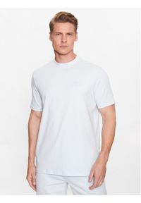 Karl Lagerfeld - KARL LAGERFELD T-Shirt 755024 532221 Błękitny Regular Fit. Typ kołnierza: dekolt w karo. Kolor: niebieski. Materiał: bawełna