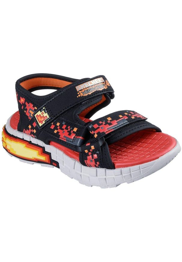 skechers - Sandały dla dzieci Skechers Mega splash 4k. Kolor: czarny. Materiał: zamsz, materiał. Styl: sportowy