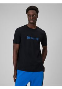 4f - 4F T-shirt regular z nadrukiem męski - czarny M. Okazja: na spacer, na co dzień. Kolor: czarny. Materiał: bawełna, dzianina. Wzór: nadruk. Styl: casual #1