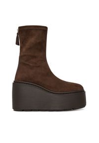 Vic Matié Botki 1F2664D HF20D020350 Brązowy. Kolor: brązowy. Materiał: zamsz, skóra