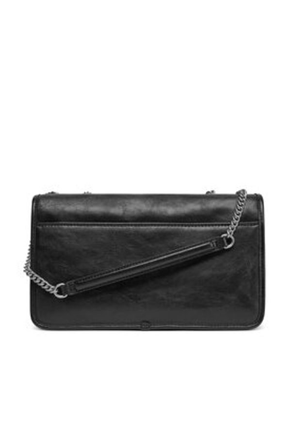 Calvin Klein Jeans Torebka Chain Ew Flap Conv Chain Bag LV04K3084G Czarny. Kolor: czarny. Materiał: skórzane
