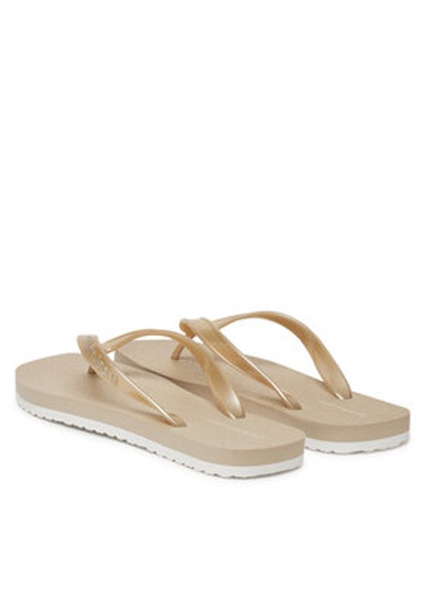 Calvin Klein Jeans Japonki Thong+ Tpu Metallic YW0YW01720 Beżowy. Kolor: beżowy. Materiał: syntetyk