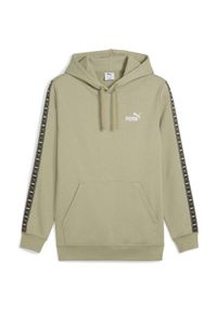 Bluza z kapturem Puma Ess Tape Hoodie Fl, Mężczyźni. Typ kołnierza: kaptur. Kolor: beżowy. Materiał: materiał, bawełna