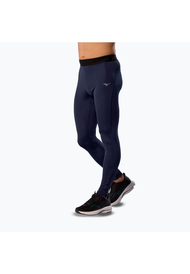 Legginsy do biegania męskie Mizuno Core Impulse Long baritone blue. Kolor: niebieski. Sport: turystyka piesza