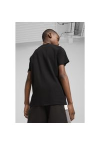 Puma - Młodzieżowa koszulka Essentials Block PUMA Black. Kolor: czarny. Wzór: haft