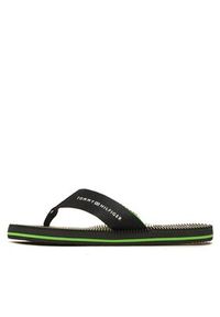 TOMMY HILFIGER - Tommy Hilfiger Japonki Massage Footbed Beach Sandal FM0FM04474 Granatowy. Kolor: niebieski. Materiał: materiał