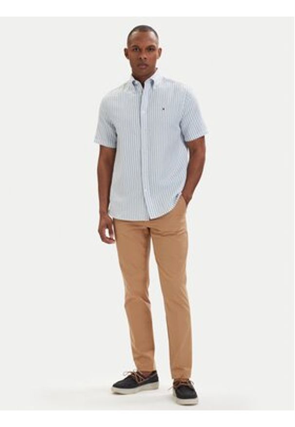 TOMMY HILFIGER - Tommy Hilfiger Koszula MW0MW42449 Niebieski jasny Regular Fit. Kolor: niebieski. Materiał: bawełna