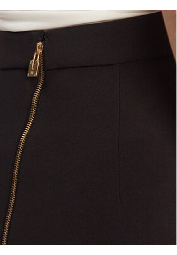 Elisabetta Franchi Spódnica ołówkowa GO-137-56E2-V320 Czarny Regular Fit. Kolor: czarny. Materiał: syntetyk