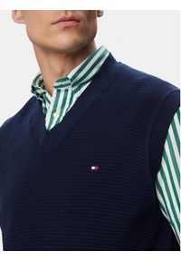 TOMMY HILFIGER - Tommy Hilfiger Sweter MW0MW43244 Granatowy Regular Fit. Kolor: niebieski. Materiał: bawełna #4
