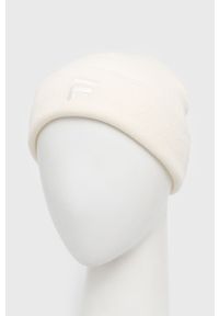 Fila czapka kolor beżowy z grubej dzianiny. Kolor: beżowy. Materiał: dzianina #4