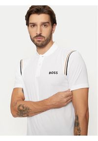 BOSS - Boss T-Shirt Pariq 50534347 Biały Slim Fit. Kolor: biały. Materiał: syntetyk
