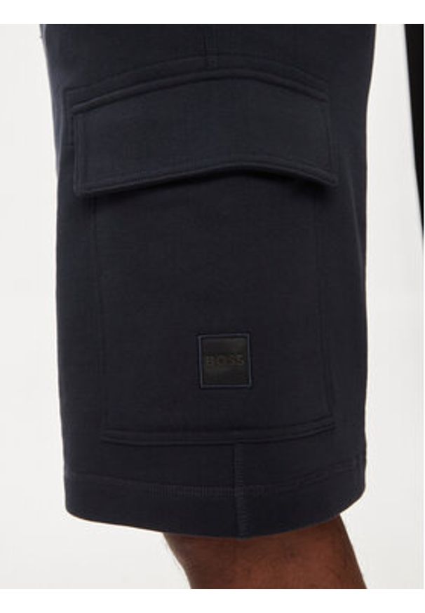 BOSS - Boss Szorty sportowe 50511591 Granatowy Relaxed Fit. Kolor: niebieski. Materiał: bawełna. Styl: sportowy
