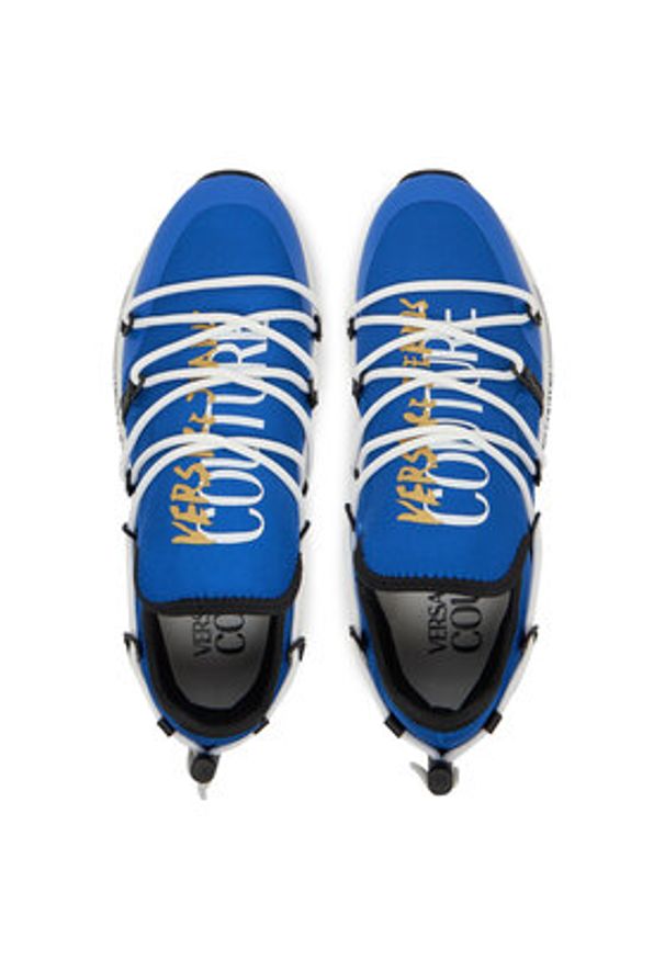 Versace Jeans Couture Sneakersy 78YA3SA6 Niebieski. Kolor: niebieski. Materiał: materiał