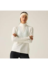 DARE 2B - Bluza damska z suwakiem 1/4 Glamourize III Dare 2b. Kolor: biały. Materiał: dzianina, żakard. Sezon: zima. Sport: narciarstwo #1