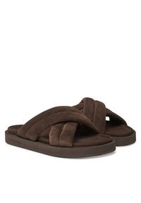 Inuikii Klapki Suede Crossed 50102-500 Brązowy. Kolor: brązowy. Materiał: skóra, zamsz #5