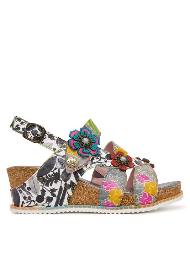 Sandały Laura Vita. Wzór: kolorowy