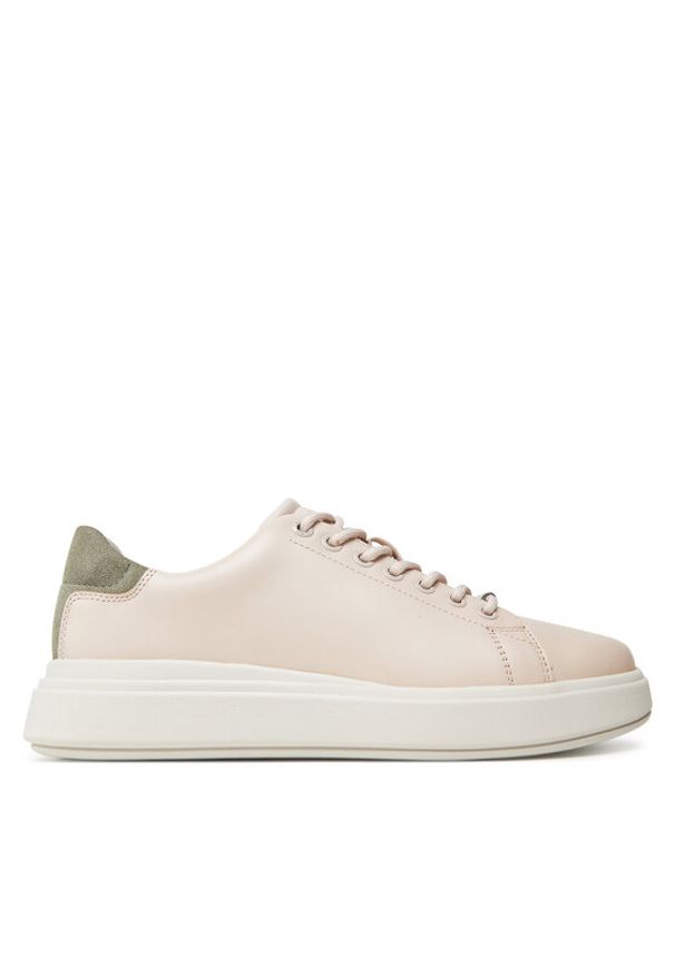 Calvin Klein Sneakersy Cupsole Lace Up Lth HW0HW02540 Beżowy. Kolor: beżowy. Materiał: skóra