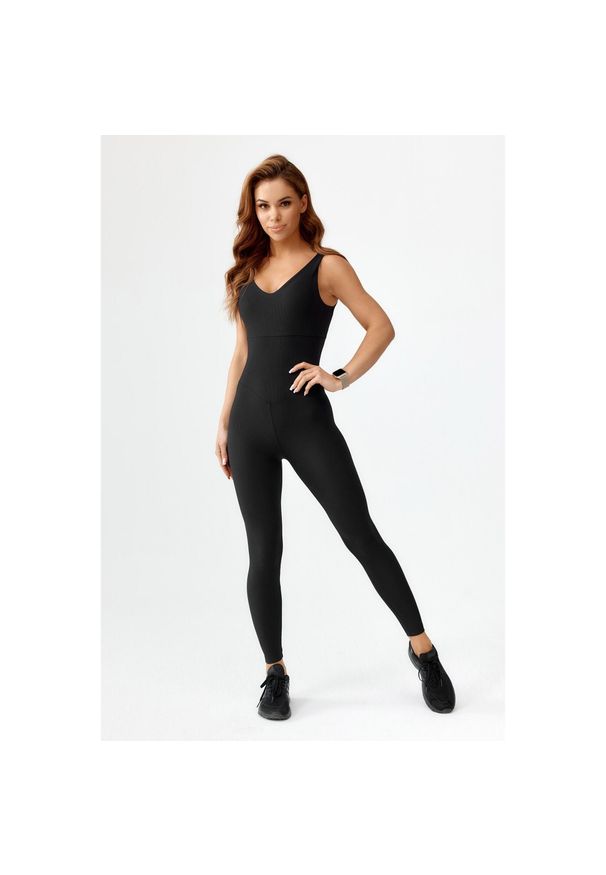 ROUGH RADICAL - Kombinezon fitness damski szybkoschnący Rough Radical Harmony Jumpsuit. Kolor: czarny. Styl: sportowy