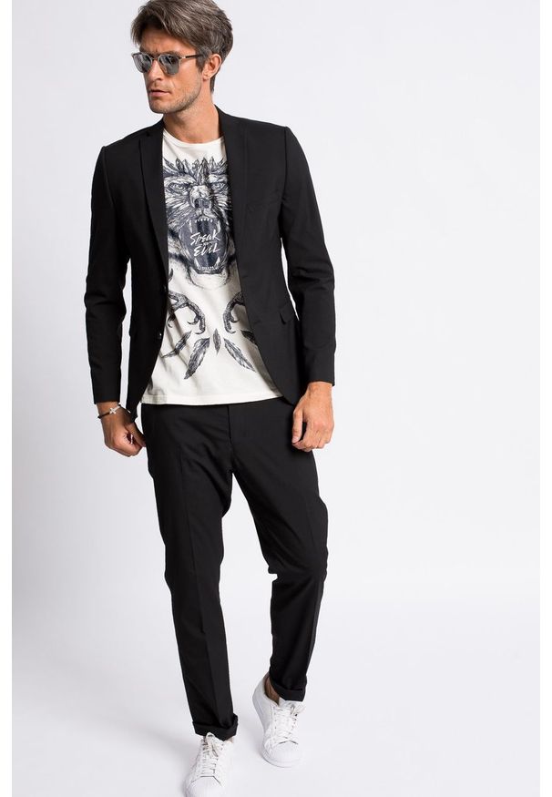 Selected Homme - Spodnie. Okazja: na co dzień. Kolor: czarny. Materiał: tkanina. Wzór: gładki. Styl: casual