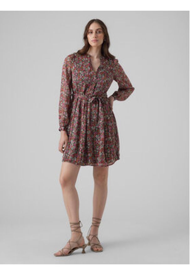Vero Moda Sukienka codzienna Abby 10291789 Kolorowy Regular Fit. Okazja: na co dzień. Materiał: syntetyk. Wzór: kolorowy. Typ sukienki: proste. Styl: casual
