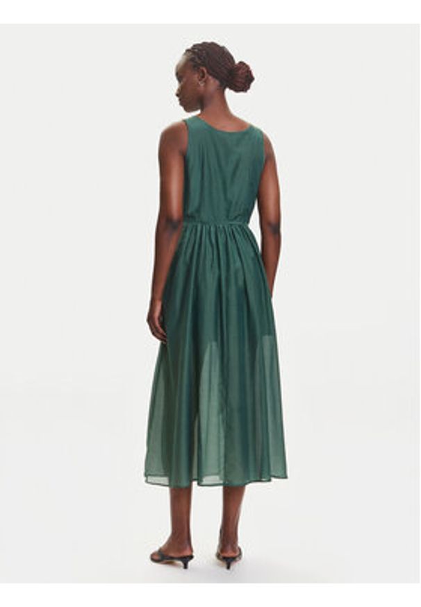 Marella Sukienka codzienna Nez 2515221172 Zielony Regular Fit. Okazja: na co dzień. Kolor: zielony. Materiał: jedwab, bawełna. Typ sukienki: proste. Styl: casual